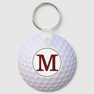Chaveiro Jogador de golfe do monograma da bola de golfe nos