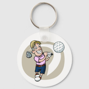 Chaveiro Jogador de golfe dos desenhos animados