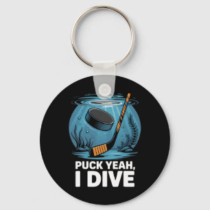 Chaveiro Jogador de Hóquei Subaquático Puck Sim Esporte de