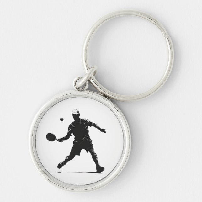 Chaveiro Jogador de Pickleball Silhout Design (Frente)
