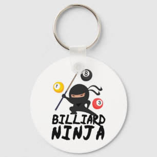 Chaveiro Jogador de Piscina Billiard Ninja 8, Engraçado