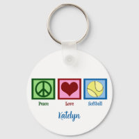 Jogador de Softball Peace Love Personalizado
