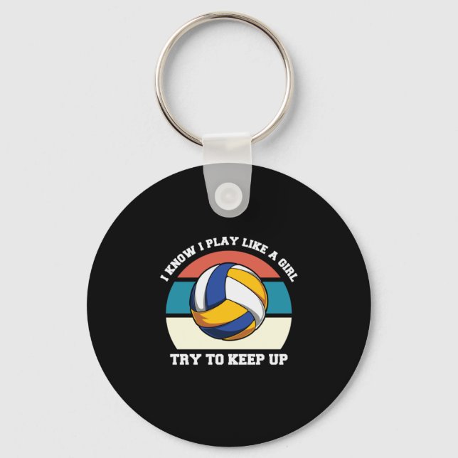 Chaveiro Jogador de Voleibol | Eu Sei Que Brinco Como Uma R (Frente)