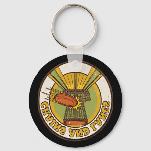 Chaveiro Jogador do campo de disc golf Chains And Lanes