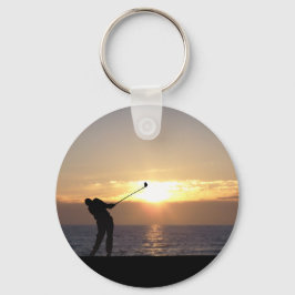 Chaveiro Jogando Golfe Ao Sunset