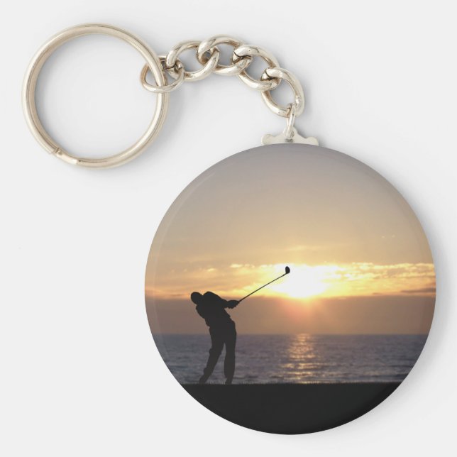Chaveiro Jogando Golfe Ao Sunset (Frente)