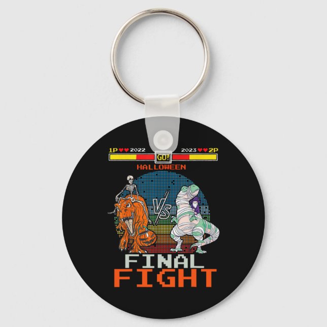 Chaveiro Jogo de Halloween T-rex Esqueleto Múmia - Final  (Frente)