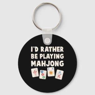 Chaveiro Jogo de Mahjong - Eu Preferiria Estar Jogando Mahj