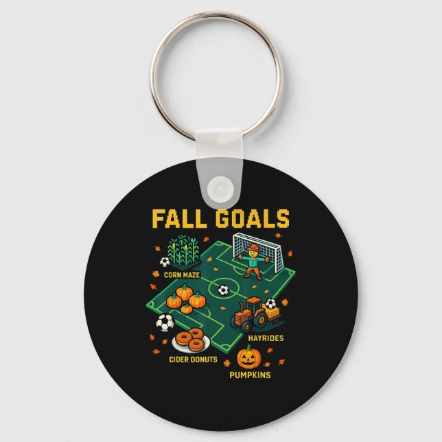Chaveiro Jogo de Pixel de Futebol de Outono Divertido para  (Frente)