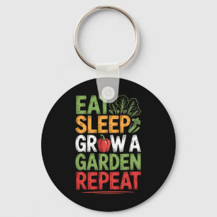 Chaveiro Jogo Divertido Comer Dormir Cultivar Um Jardim Rep