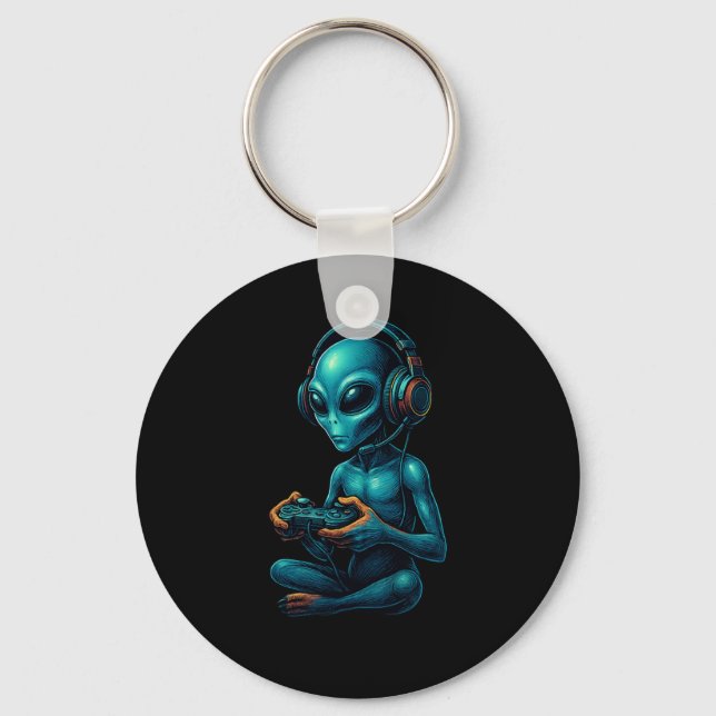 Chaveiro Jogos de alienígena com Fones de ouvido Videos gam (Frente)