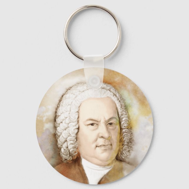 Chaveiro Johann Sebastian Bach Portrait em beige (Frente)