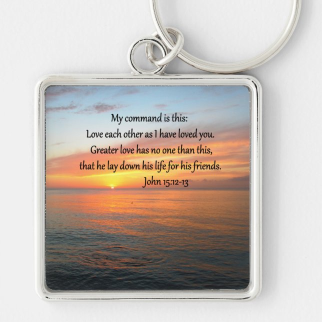 CHAVEIRO JOHN 15:12 SOL SOBRE O OCEANO (Frente)