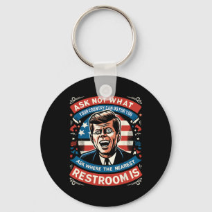 Chaveiro John F. Kennedy Funny Patriótico Toilet Meme 4º De