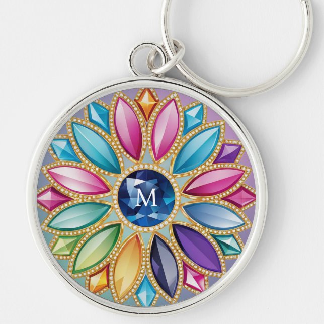 Chaveiro Joia Colorida da Flor (Frente)