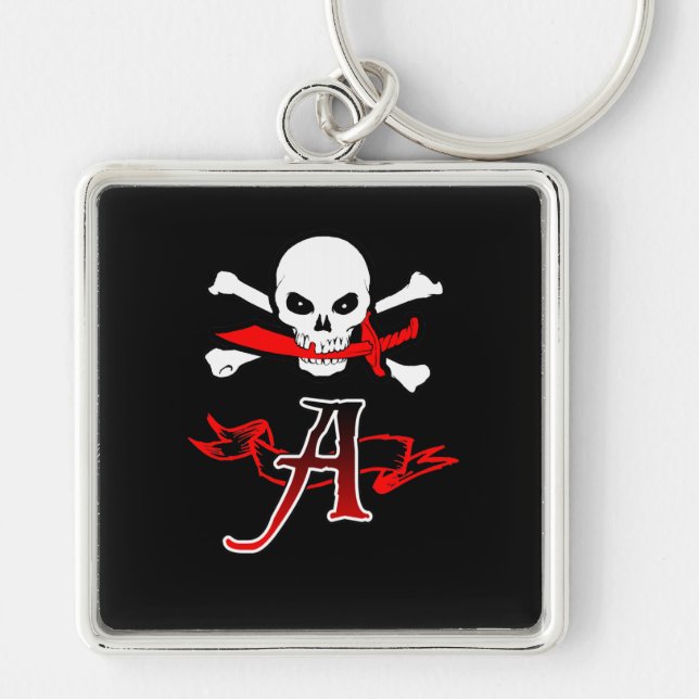 Chaveiro Jolly Roger A Monograma Inicial (Frente)