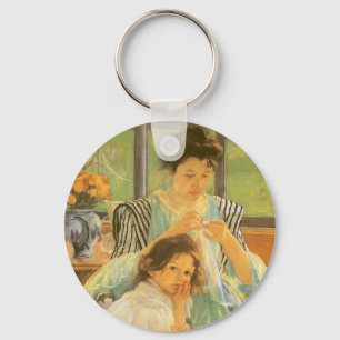 Chaveiro Jovem Mãe Costurando de Mary Cassatt, Arte Antiga