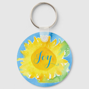 Chaveiro Joy Sunflower Watercolor Painting