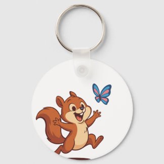 Chaveiro Joyful Chase – Happy Squirrel & Butterfly