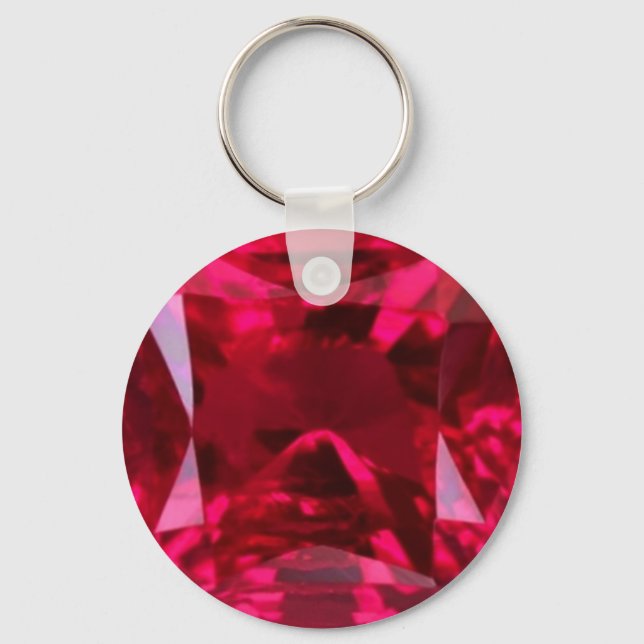 Chaveiro Julho Birthstone - Ruby Vermelho por Sharpins (Frente)