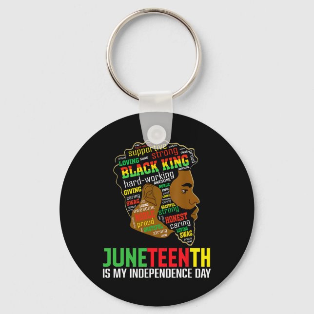 Chaveiro Juneteenth é o meu dia da independência Black King (Frente)