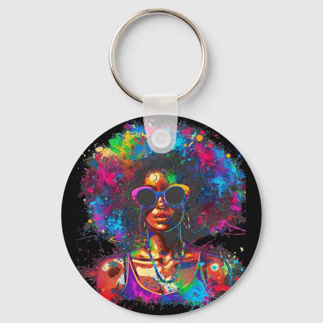 Chaveiro Juneteenth Mulheres Negras Rainha Afro Africana Me (Frente)