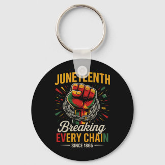 Chaveiro Juneteenth quebrando todas as correntes desde 1865