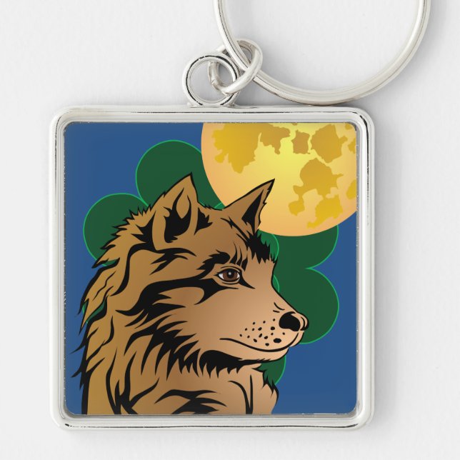 Chaveiro junger träumender Wolf (Frente)