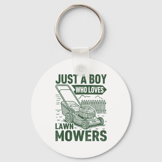 Chaveiro Just A Boy Who Loves Lawn Mowers Lawn Garden  (Frente)