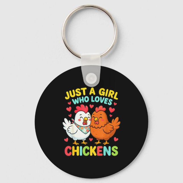 Chaveiro Just A Girl Who Loves Chickens Cute Chicken Lover  (Frente)
