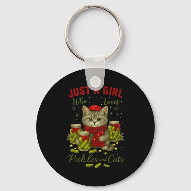 Chaveiro Just A Girl Who Loves Ckles And Cats Christmas  (Frente)