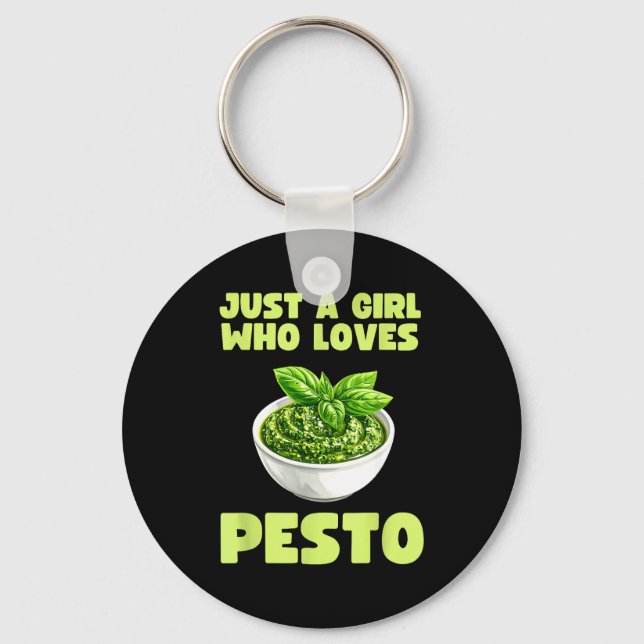 Chaveiro Just A Girl Who Loves Pesto Basil Pasta Italian Ad (Frente)
