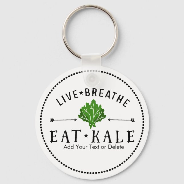 Chaveiro Kale Vegetarian Live Breathe Eat Kale Personalizad (Frente)