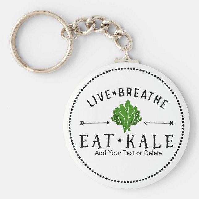 Chaveiro Kale Vegetarian Live Breathe Eat Kale Personalizad (Frente)
