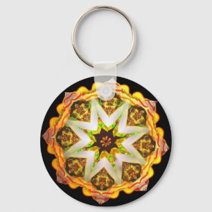 Chaveiro Kaleido-Estrela de néon Dourado