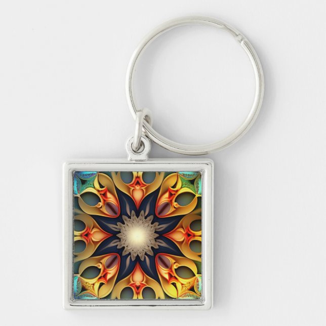 Chaveiro Kaleidoscope Mandala Flower Design- 23091 (Frente)