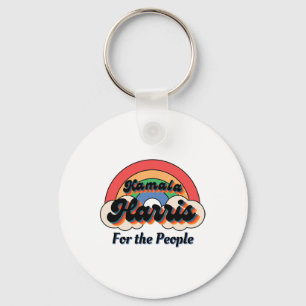 Chaveiro Kamala Harris Retro Rainbow Design