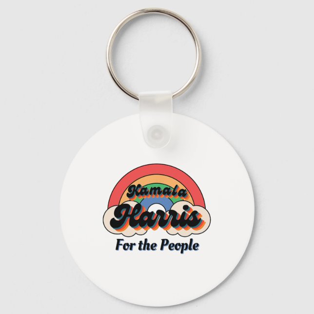 Chaveiro Kamala Harris Retro Rainbow Design (Frente)