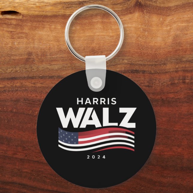 Chaveiro Kamala Harris Tim Walz Valsa Eleição 2024 (Frente)