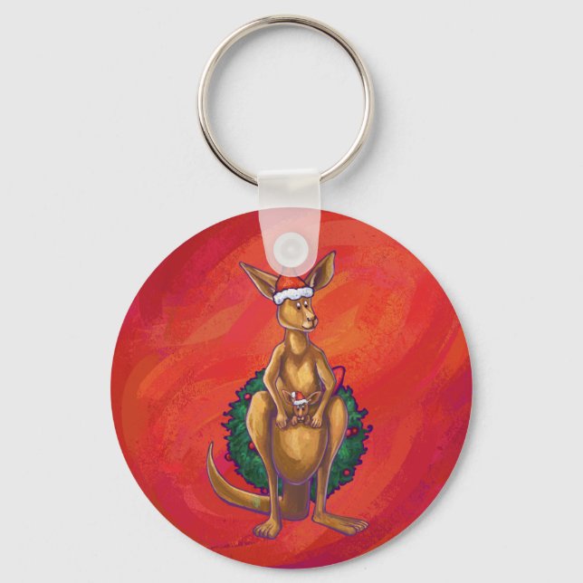 Chaveiro Kangaroo Xmas Em Vermelho (Frente)