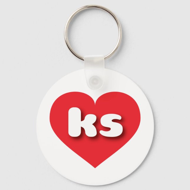 Chaveiro Kansas Red Heart - Eu amo ks (Frente)