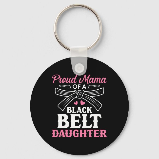 Chaveiro Karate Black Belt Filha Mama Dotada Artes Marciais (Frente)