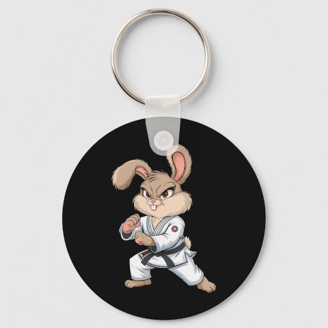 Chaveiro Karate Bunny Arts Coelho Artes Marciais Engraçado  (Frente)