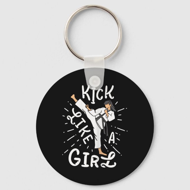 Chaveiro Karate Girls' Kick Como Um Taekwondo De Kickboxe (Frente)