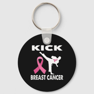 Chaveiro Karate Kick Mama Consciência do Cancer Rosa 1