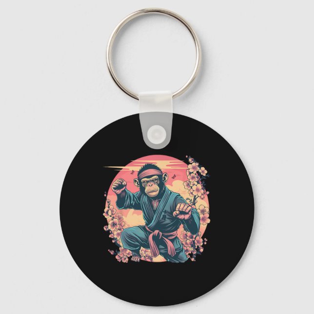 Chaveiro Karate Macaco Sakura Jiu-jitsu Mma Artes Marciais  (Frente)