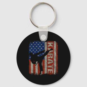 Chaveiro Karate Taekwondo EUA Bandeira Americana Vintage 4