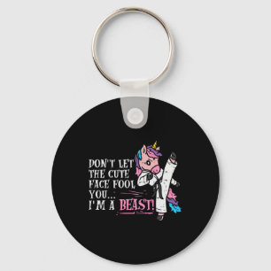 Chaveiro Karate Unicorn Cute Face Beast Taekwondo Martial A