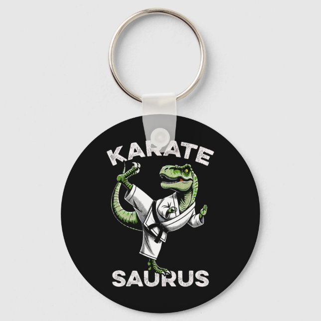 Chaveiro Karatesaurus T-rex Karatê Dino Dinossauro Engraçad (Frente)
