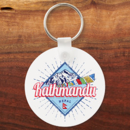Chaveiro Katmandu Montanhas Nepal Retro Flagres Souvenir